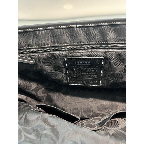 Coach Lexington, Black, Leather Briefcase/Laptop Bag, silver hardware, preowned - Picture 7 of 12